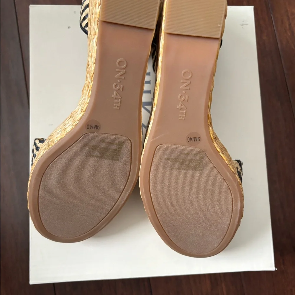 On 34th Women's Nihari Knot Wedge Sandals nwt #17
